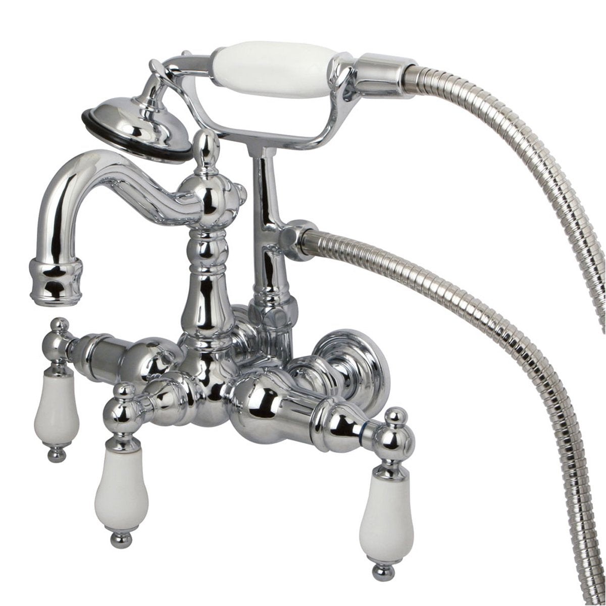 Kingston Brass Vintage Wall Mount Clawfoot Tub Filler with Hand Shower