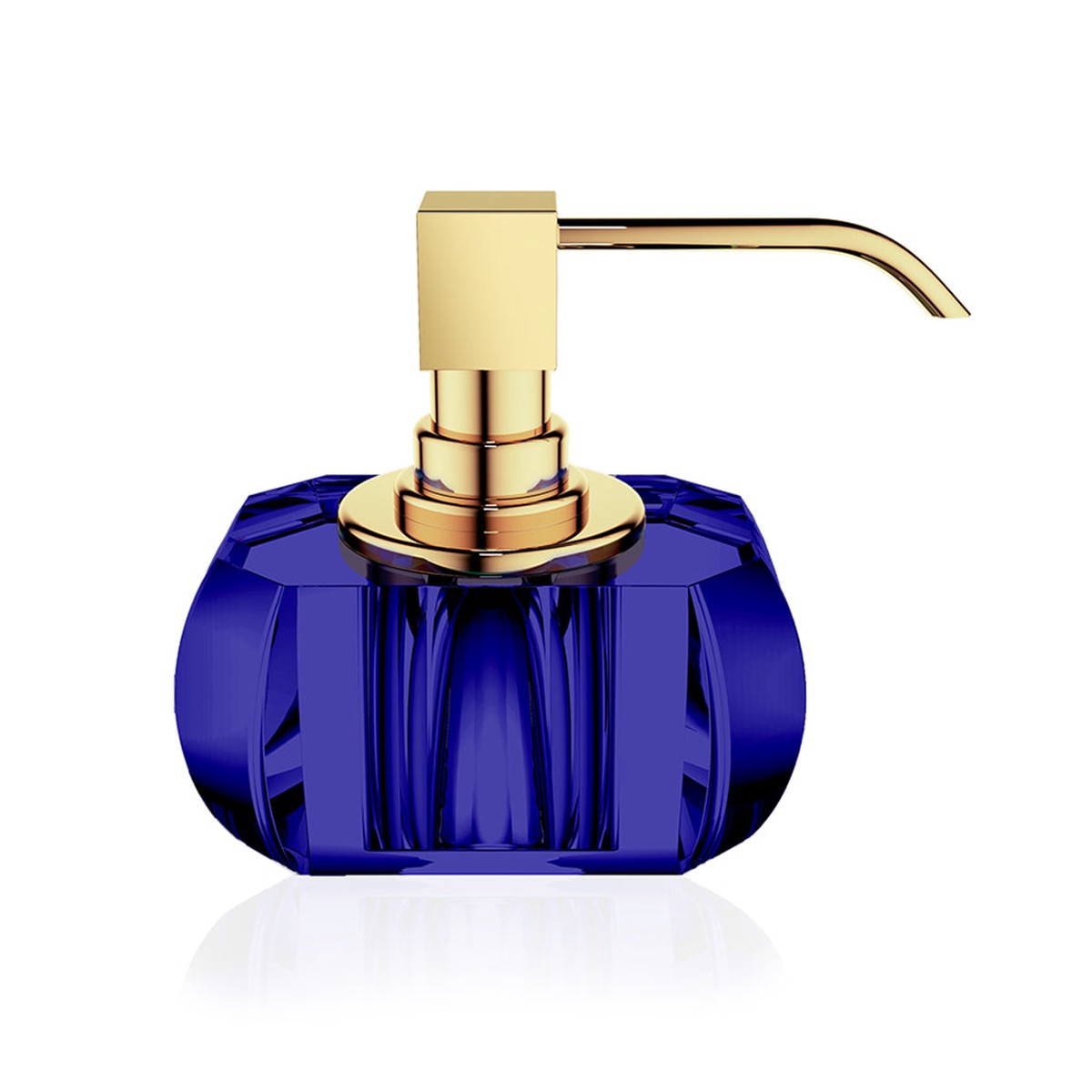 Kristall Soap Dispenser - Free Standing - 5 BrassGlassCapri BlueGold