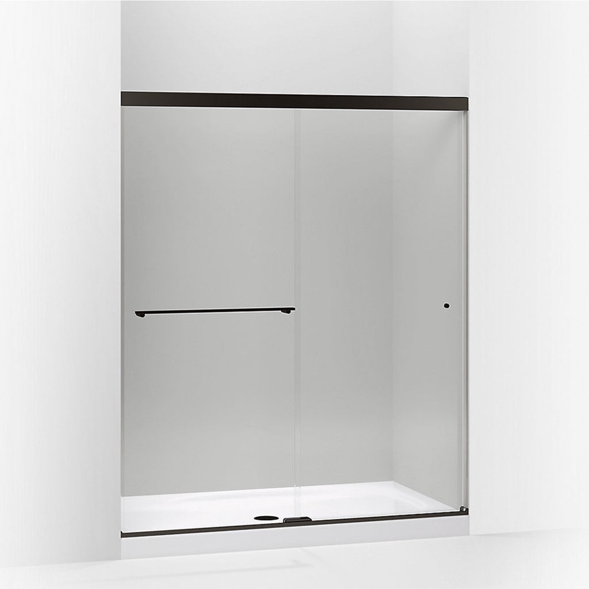 Revel Frameless Sliding Shower Door - Wall Mount - 60W x 76H GlassDark Bronze