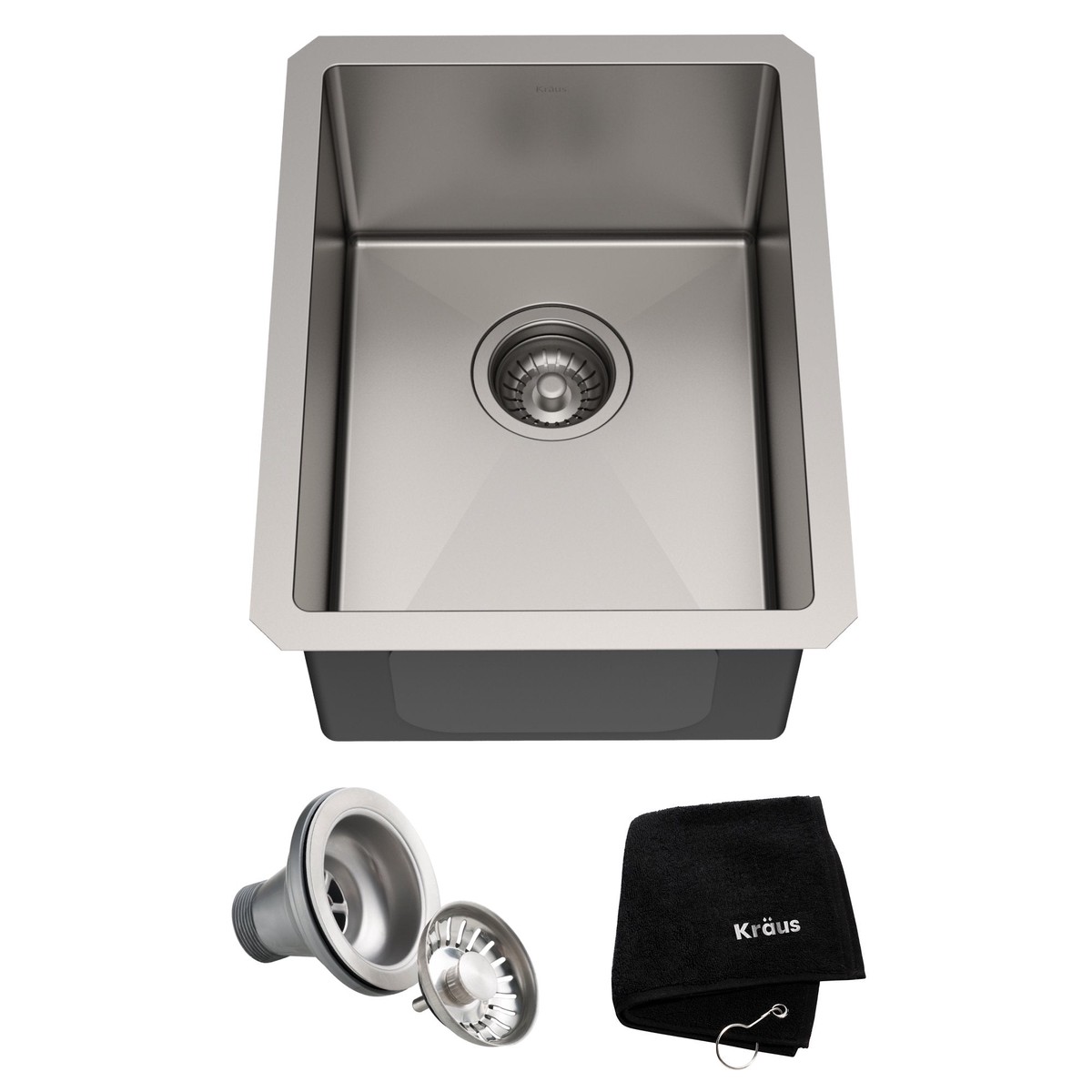 KRAUS 14 Undermount Single Bowl Stainless Steel Kitchen Bar Sink
