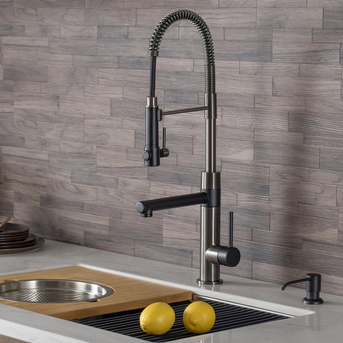 KRAUS Artec Pro 2-Function Commercial Style Pre-Rinse Kitchen Faucet in Matte BlackBlack Stainless