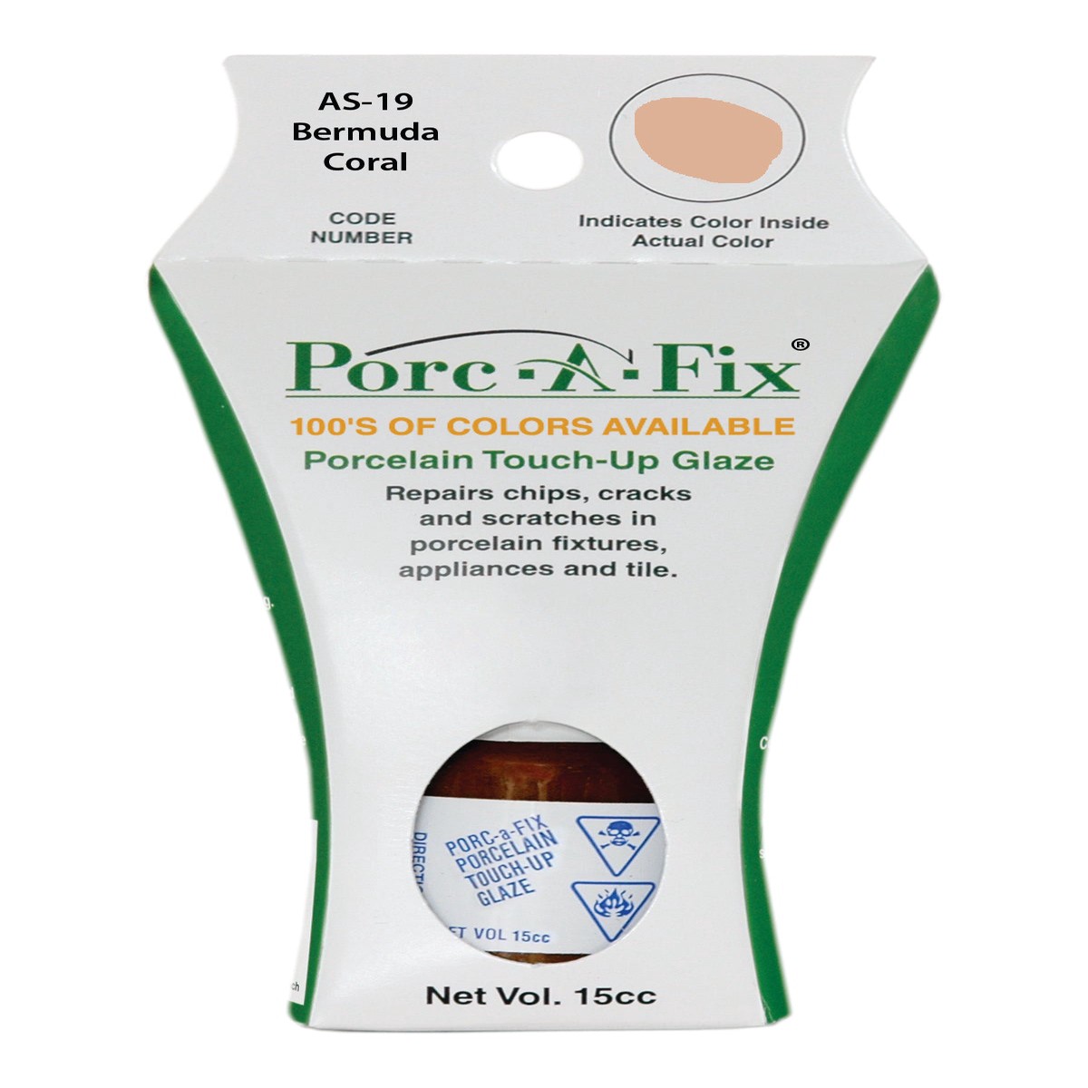 AS-19 Porc-A-Fix Touch Up Repair Glaze - American Standard Bermuda Coral