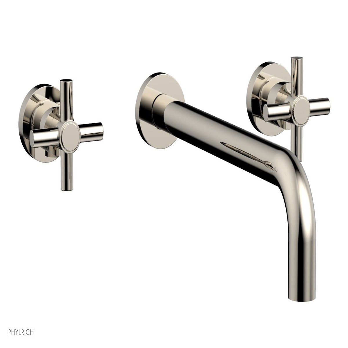 BASIC Wall Lavatory Set 12 Spout - Tubular Cross Handles DWL134-12
