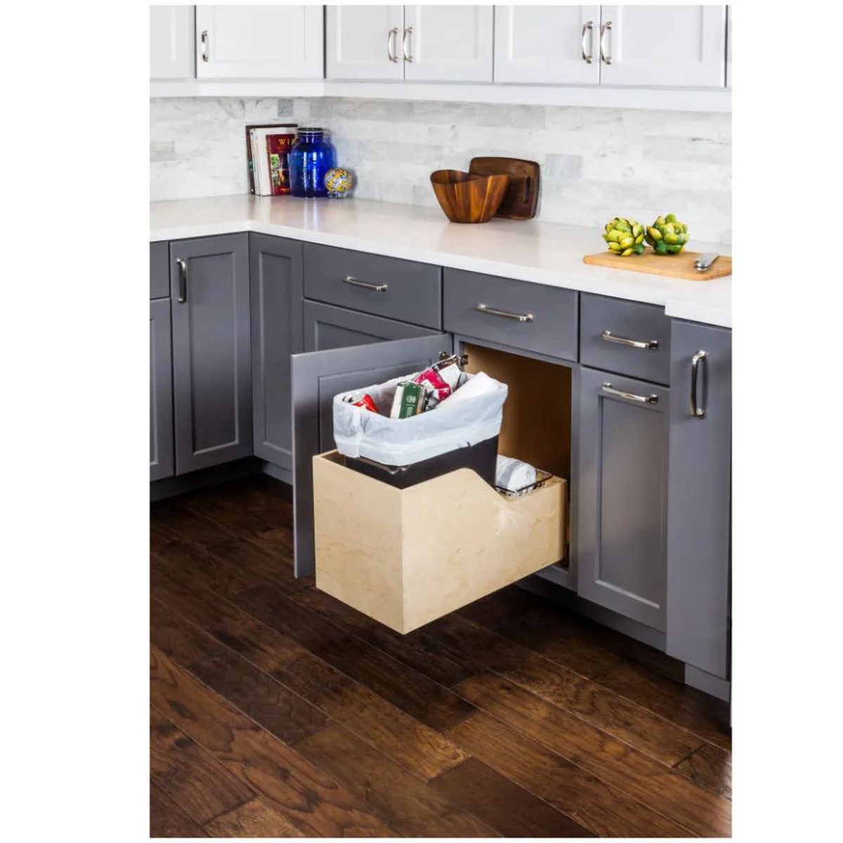 Hardware Resources Preassembled 35 Quart Single Pullout Waste Container System
