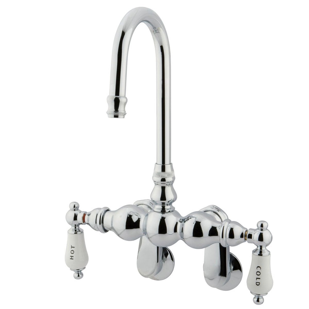Kingston Brass Vintage Wall Mount Classic Clawfoot Tub Filler with 3-38 Spread
