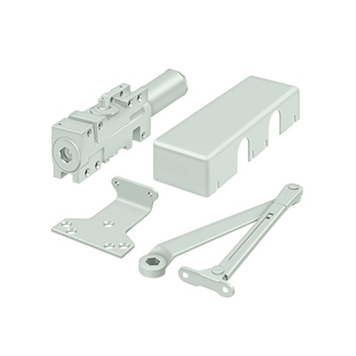 Universal Door Closer - Door Mount - 12 Cast IronWhite