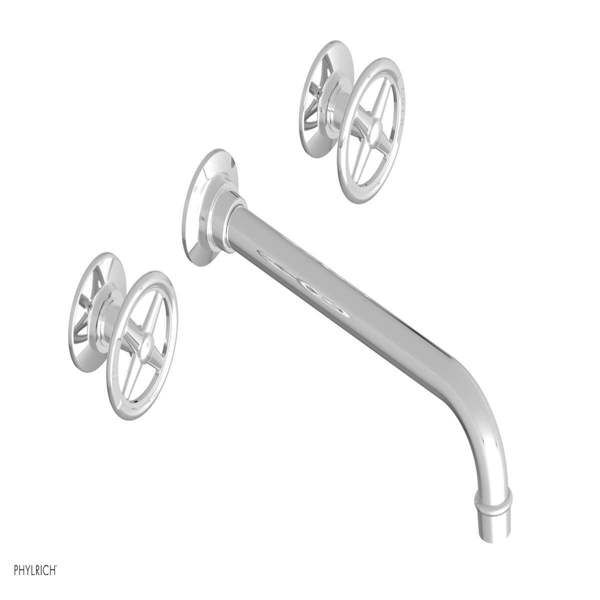 WORKS Wall Lavatory Set 10 Spout - Cross Handles 220-11-10