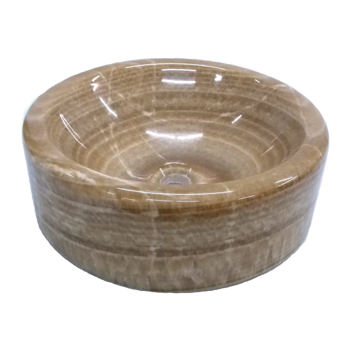 Eden Bath Barrel Vessel Sink - Brown Onyx Polished