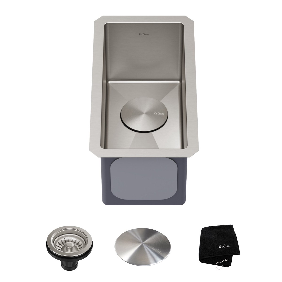 KRAUS 10 Undermount 16 Gauge Stainless Steel Bar Prep Sink