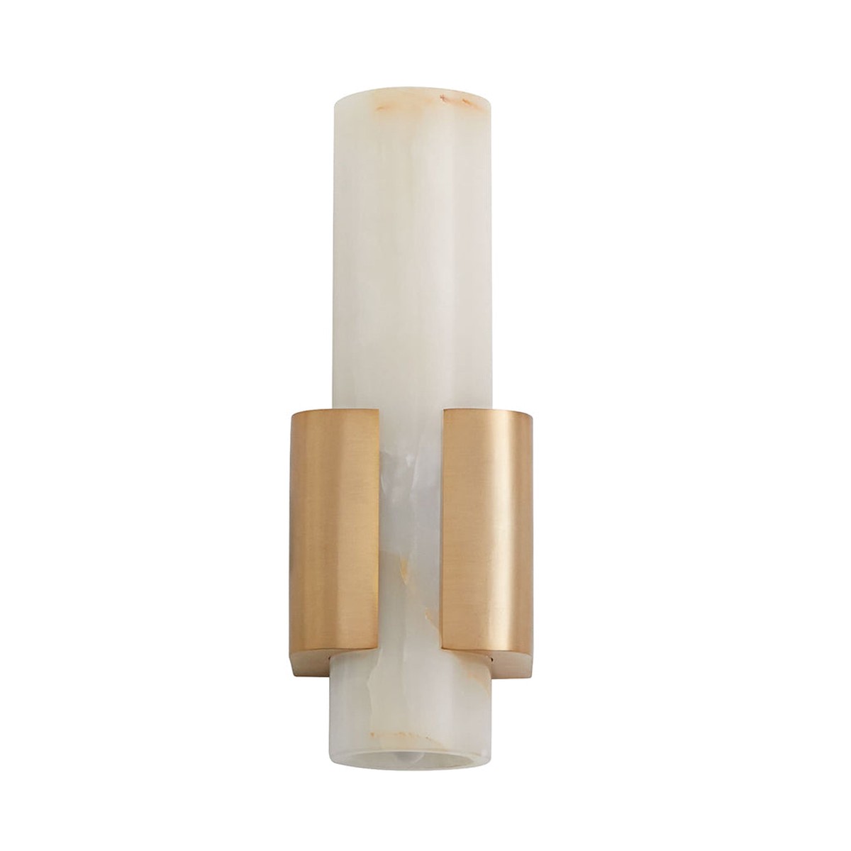 Virtue 1 Round Wall Sconce Led Light Fixture - Wall Mount - 13 SteelGlassAged Brass