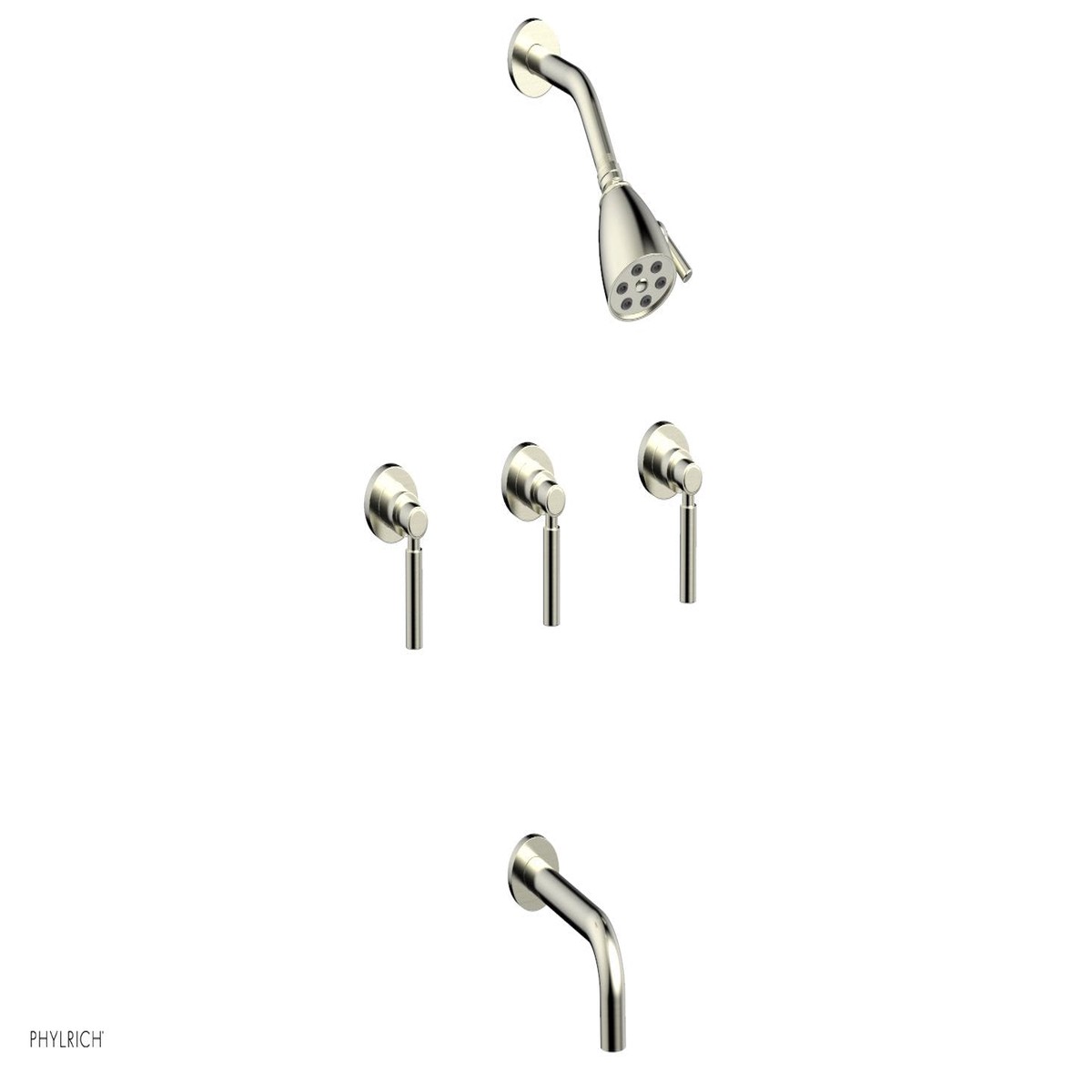 BASIC Three Handle Tub and Shower Set 7 12 Spout - Lever Handles D2130