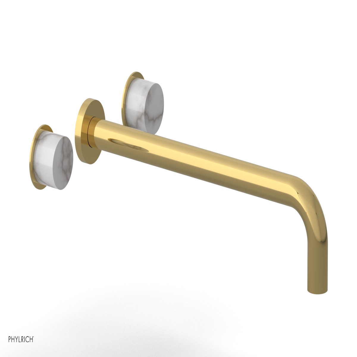 Basic II 14 Wall Lavatory Set - White Marble Handles 230-13-14