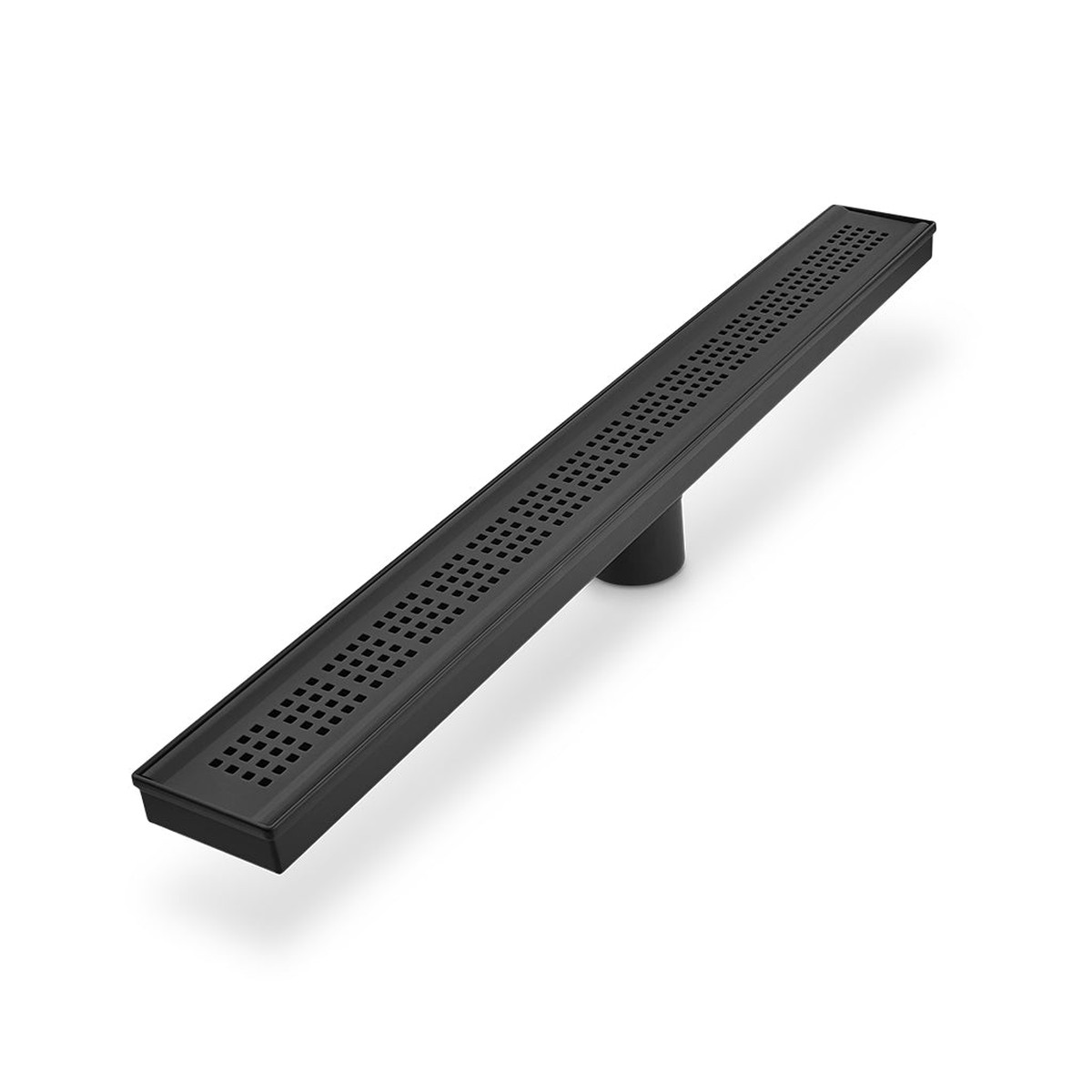 Bay Ria Linear Shower Drain - Floor Mount - 48 Stainless SteelBlack
