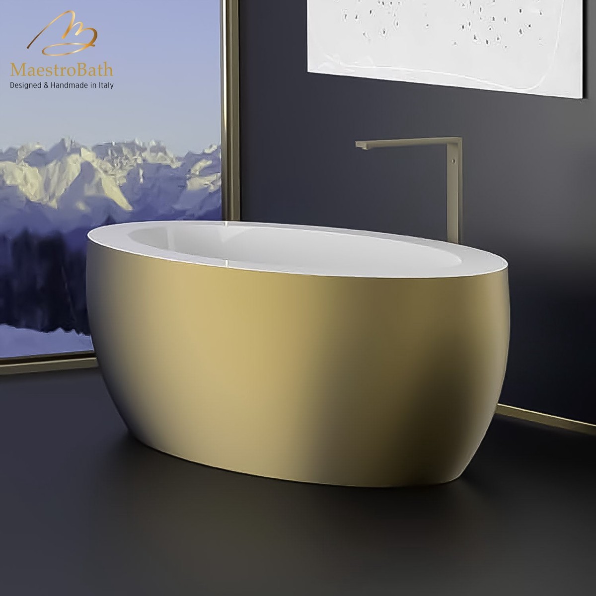 Designer Oval Bathtub Gold
