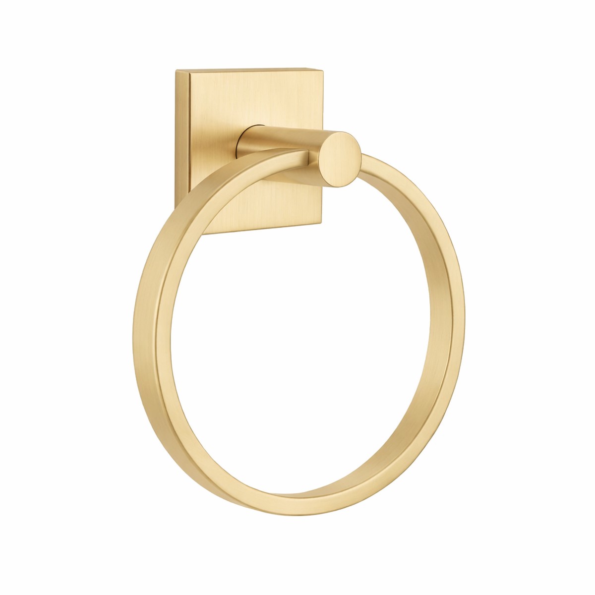 Modern Square Towel Ring - Wall Mount - 7 BrassSatin Brass