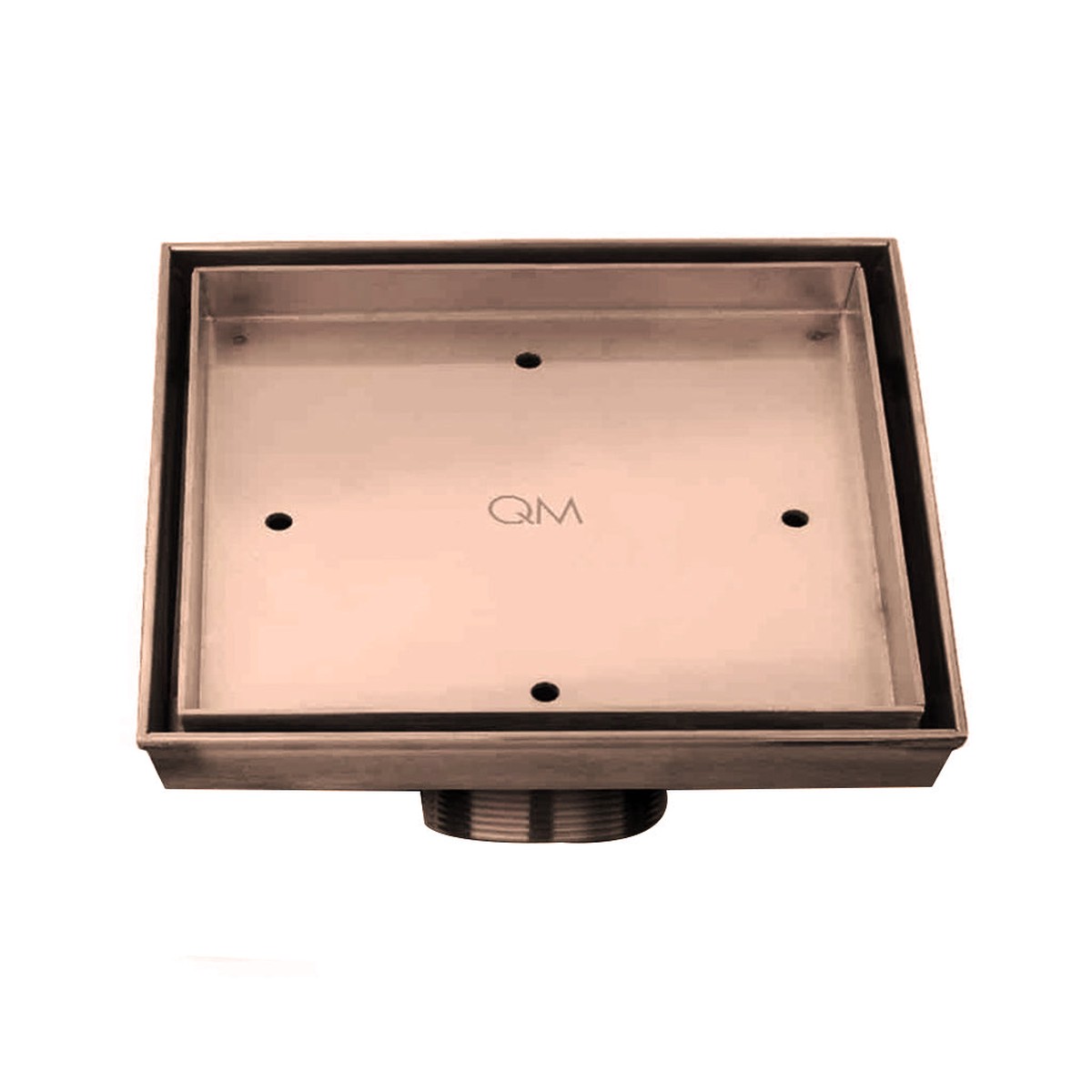 Delmar Mist (Tile-In) Center Square Shower Drain - Floor Mount - 6 Stainless SteelBronze