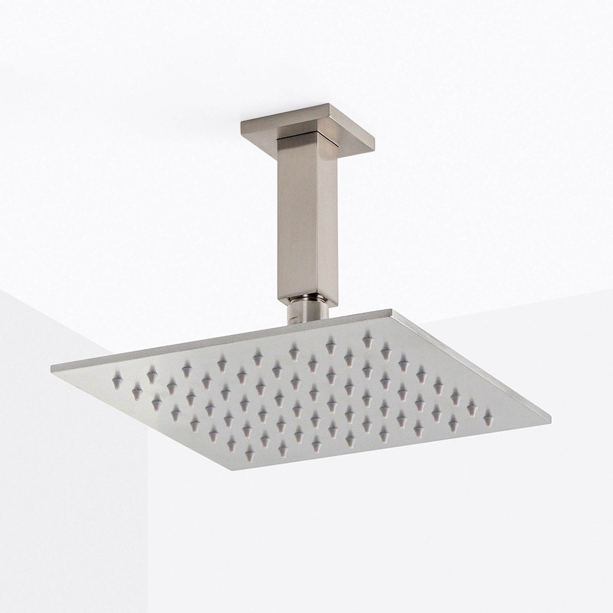 Devon Complete Square Shower Head - Ceiling Mount - 8 BrassBrushed Nickel