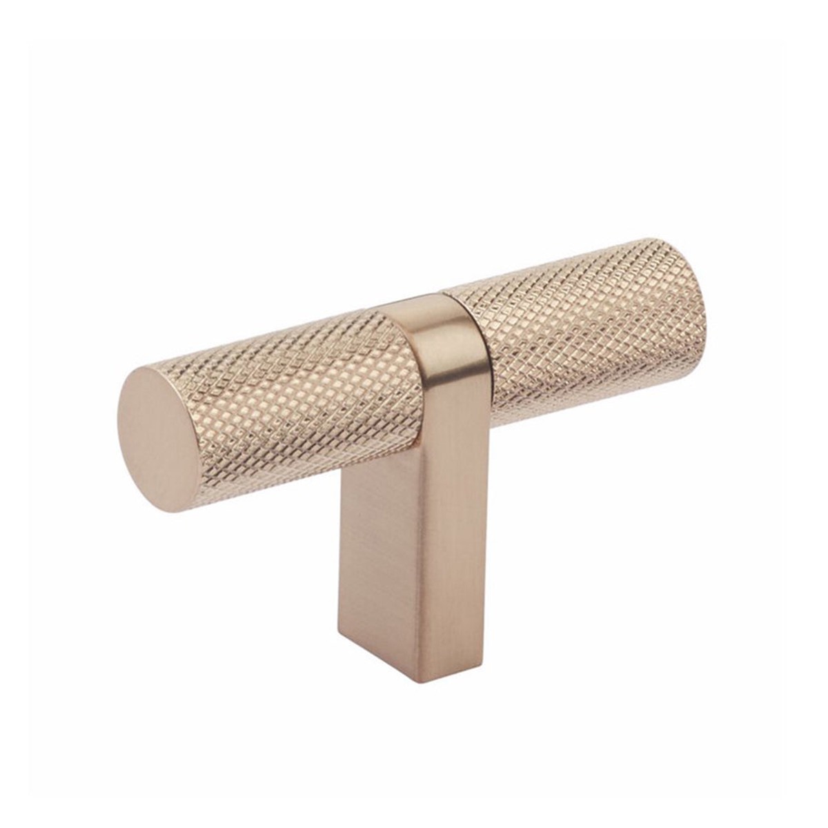 Select Stem Rectangular Knurled T- Cabinet Knob - Cabinet Mount - 3 BrassSatin Copper