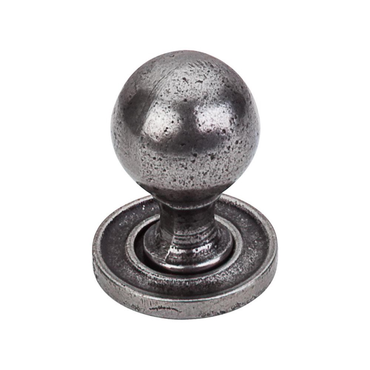 Top Knobs Paris Knob in Smooth with Backplate in Cast Iron