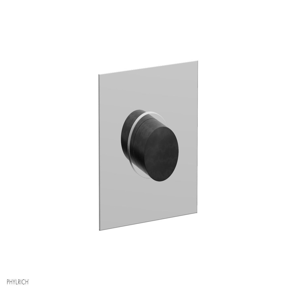BASIC II 12 Mini Thermostatic Square Shower Trim Black Marble Handle 4-178