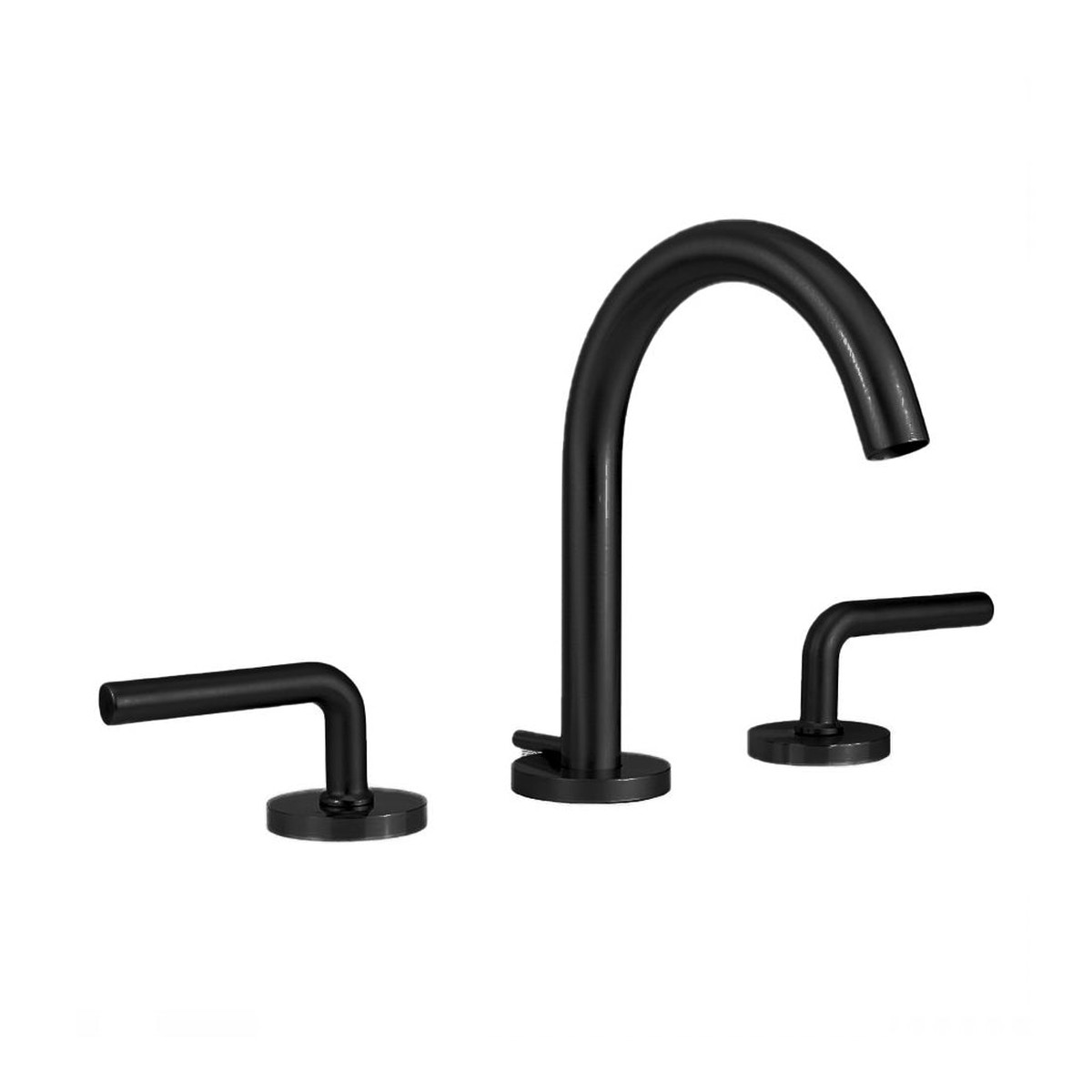 Contempo Round Slim Lever Handles Bathroom Faucet - Widespread - 8 BrassMatt Black
