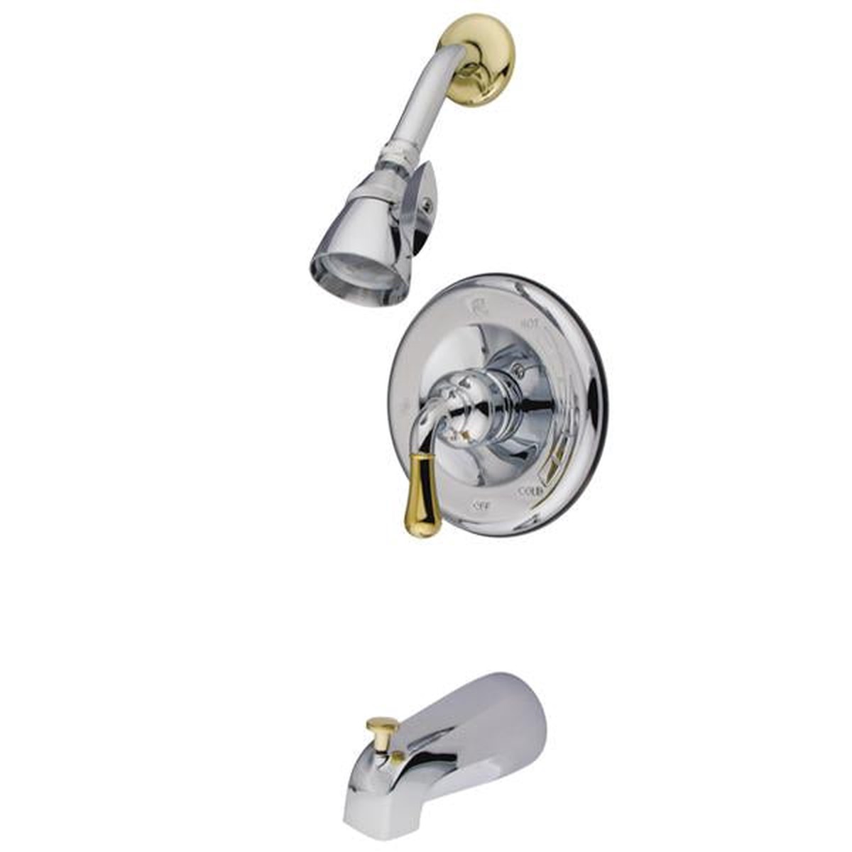 Kingston Brass Water Saving Magellan Single Handle Lever Tub and Shower Faucet with 15GPM Showerhead