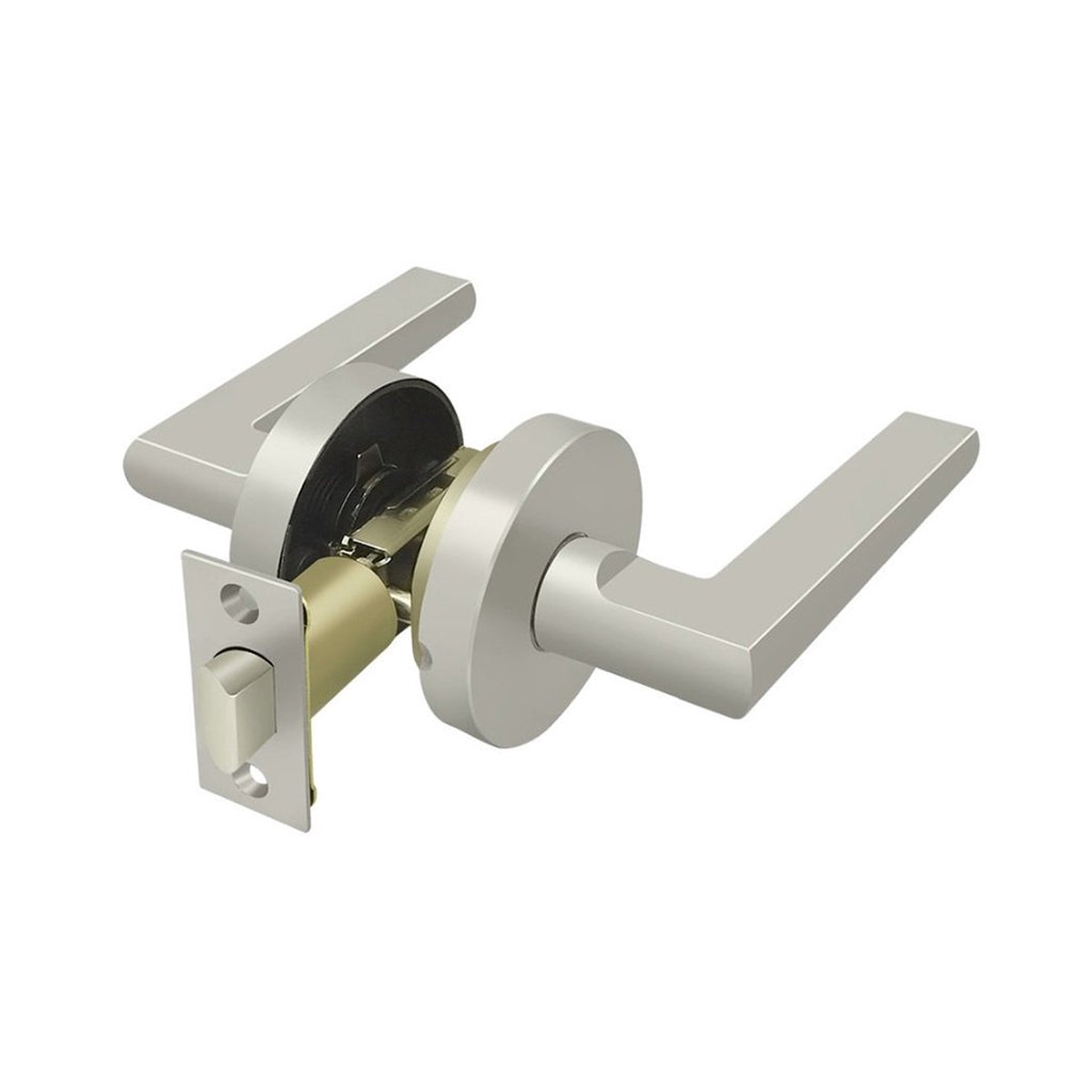 Princeton Round Passage Door Leverset - Single Hole - 5 ZincBrushed Nickel