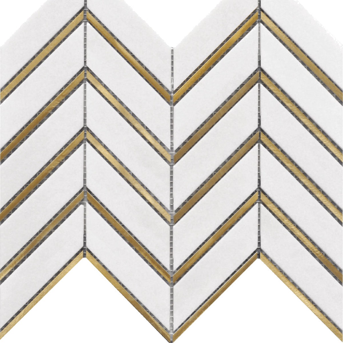 Rockart Thassos Arrow Metal Mosaic Wall Tile - Wall Mount - 12 x 12 PorcelainPolished Steel 2500 Price Per Piece