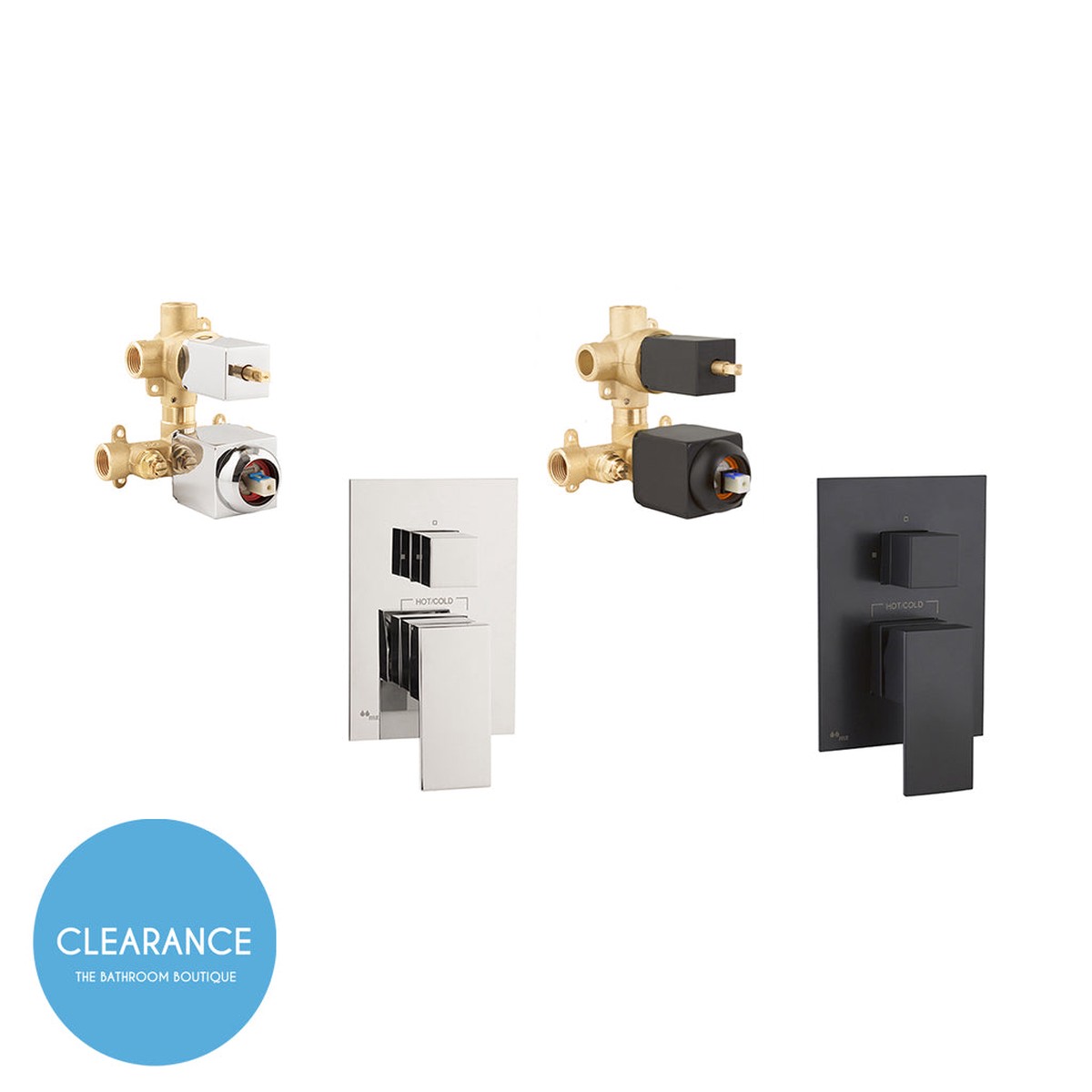 Cubic 2 Way Presostatic Shower Mixer - Wall Mount - 5 (Final Sale)