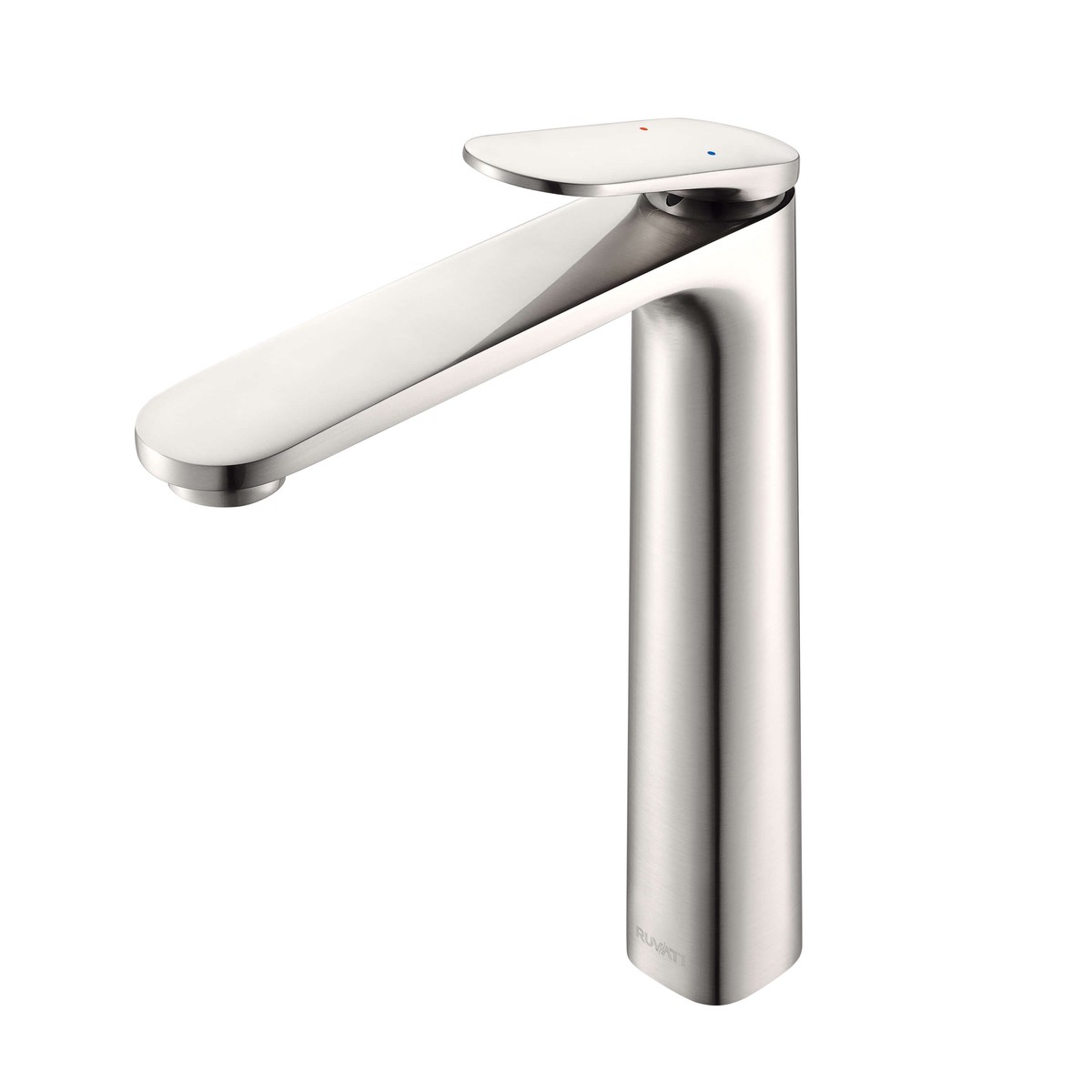 Ruvati Este Single Hole Tall Vessel Faucet Modern Bathroom Vanity in Brushed Nickel Stainless - RVF5136BN
