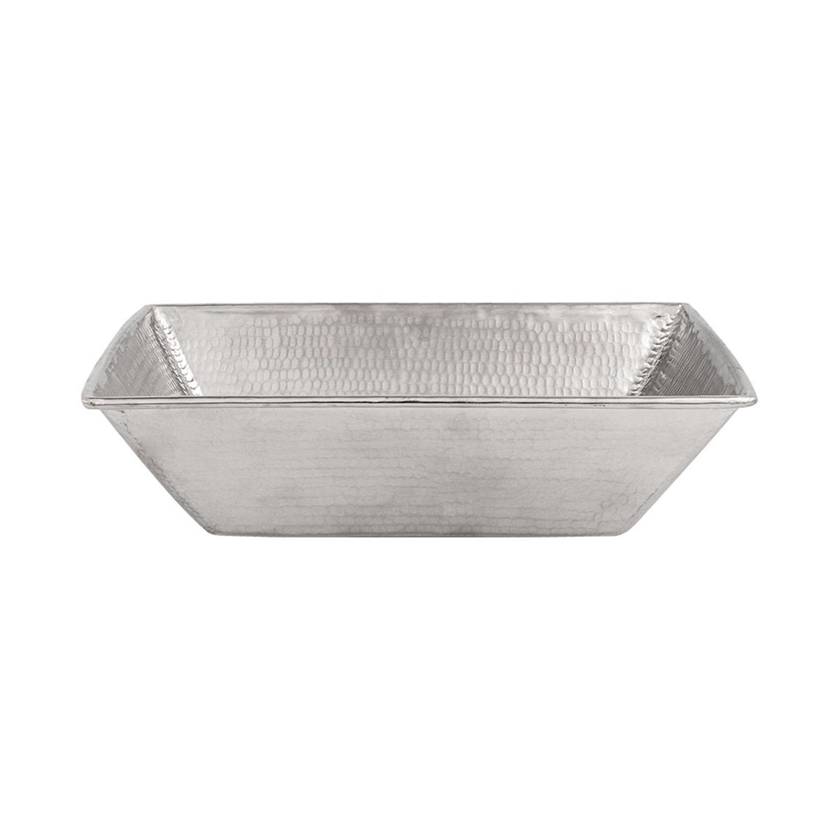 17 Rectangle Wired Rim Vessel Nickel Plated Hammered Copper Sink