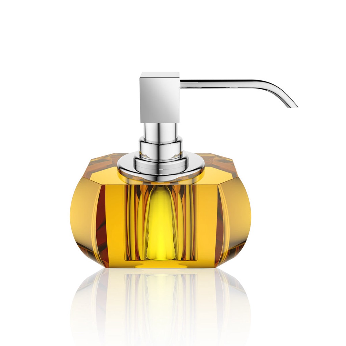 Kristall Soap Dispenser - Free Standing - 5 BrassGlassAmberPolished Chrome