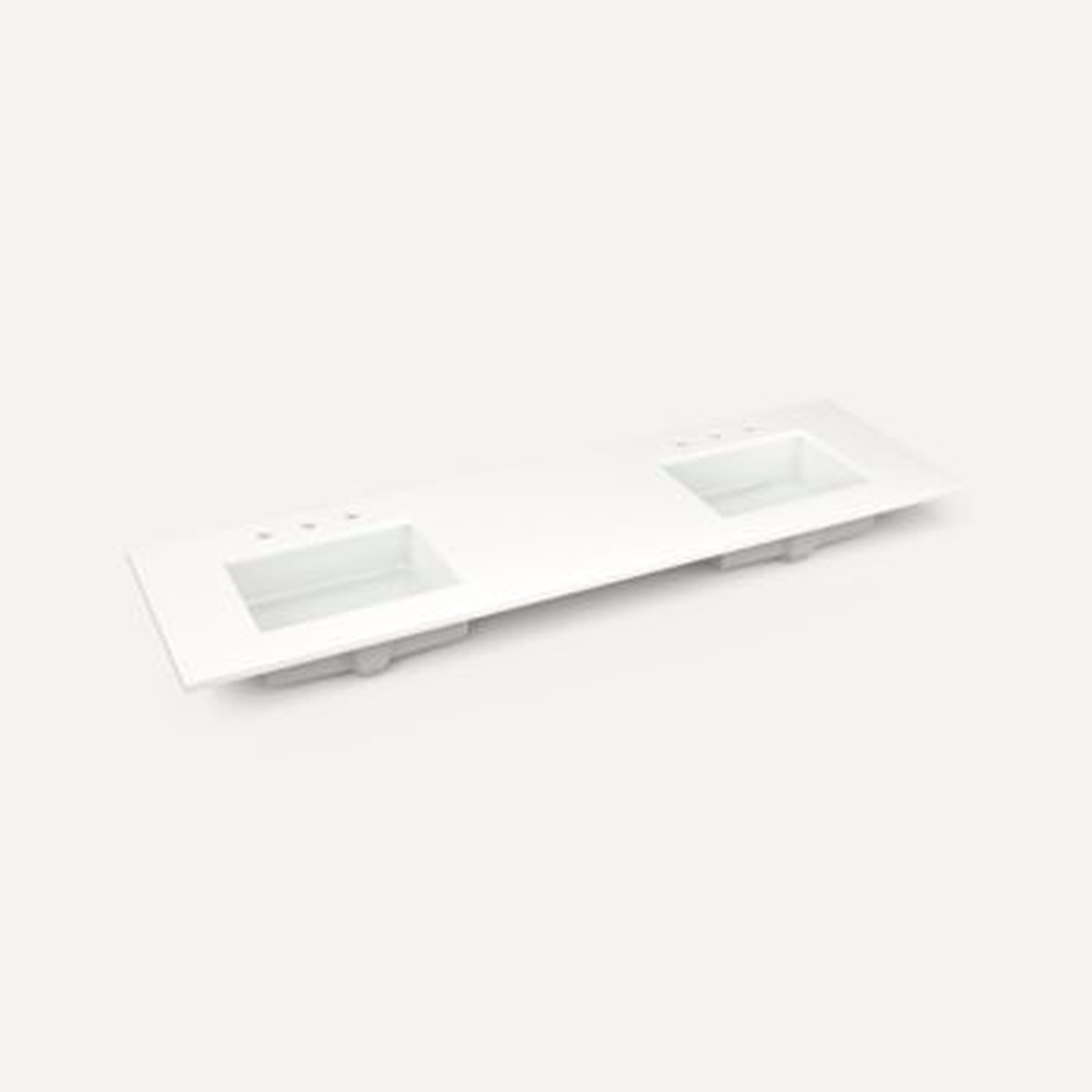 Robern TA72UDO93 Engineered Stone Top Quartz Stone Vanity Top 72 x 1-18 x 23 Double Undercounter Sink Three Hole for Willowmere