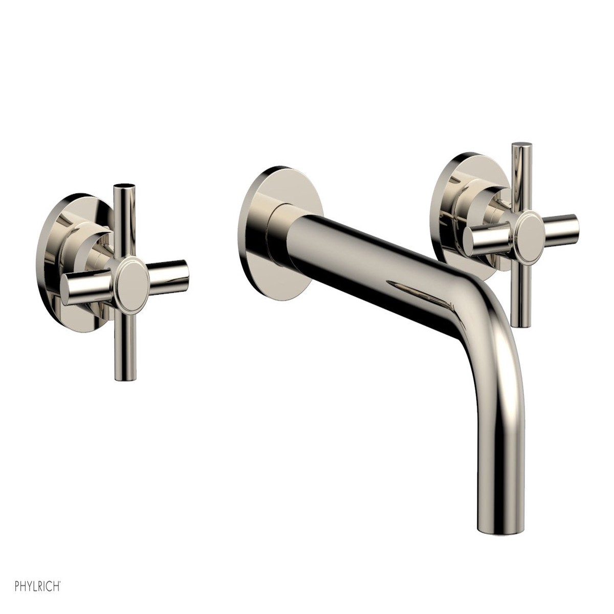 Basic Wall Tub Set 10 Spout - Tubular Cross Handles D1134-10