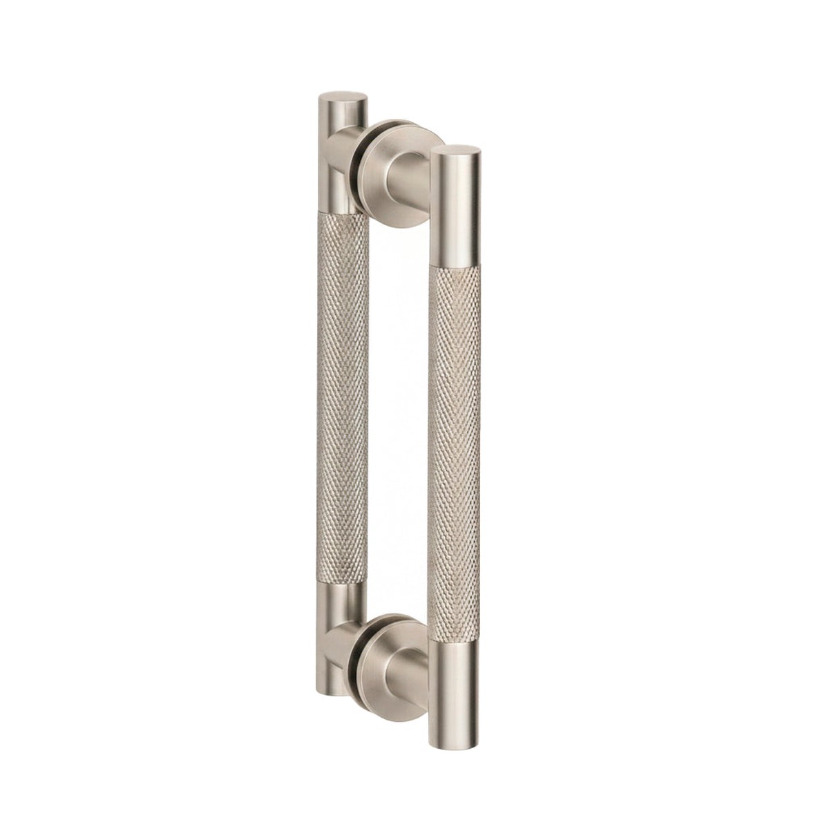 Circo Knurled Double Shower Door Handle - Door Mount - 8 BrassPolished Nickel