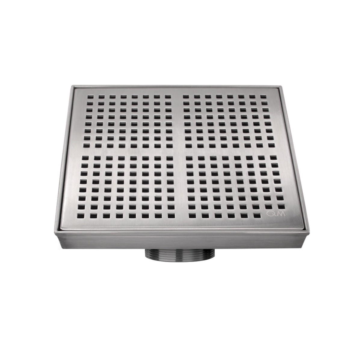 Delmar Kai Center Square Shower Drain - Floor Mount - 6 Stainless SteelSatin