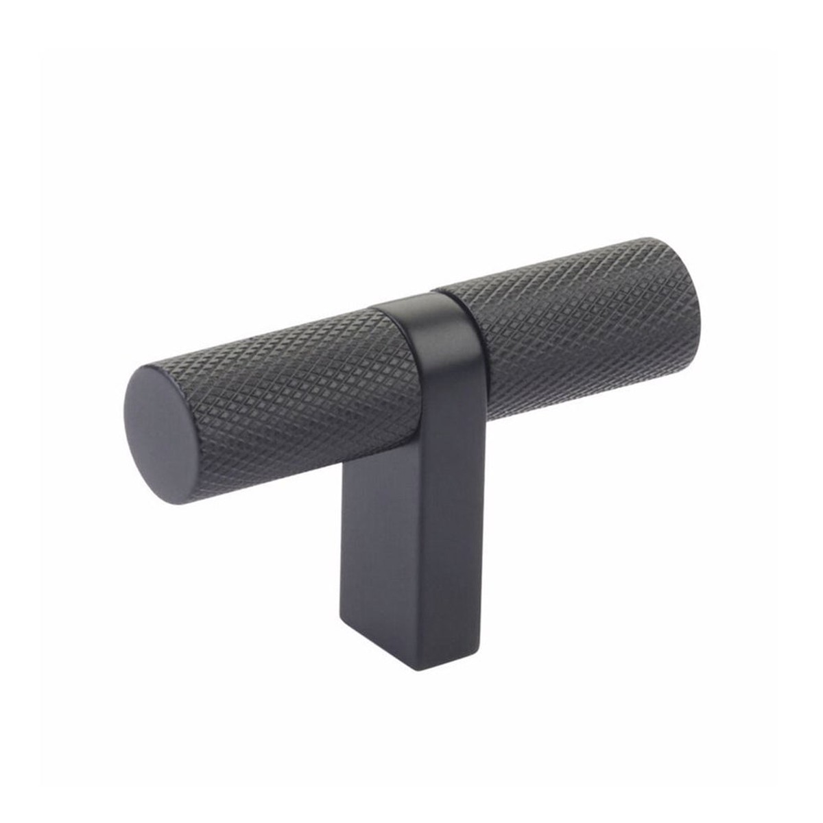 Select Stem Rectangular Knurled T- Cabinet Knob - Cabinet Mount - 3 BrassFlat Black