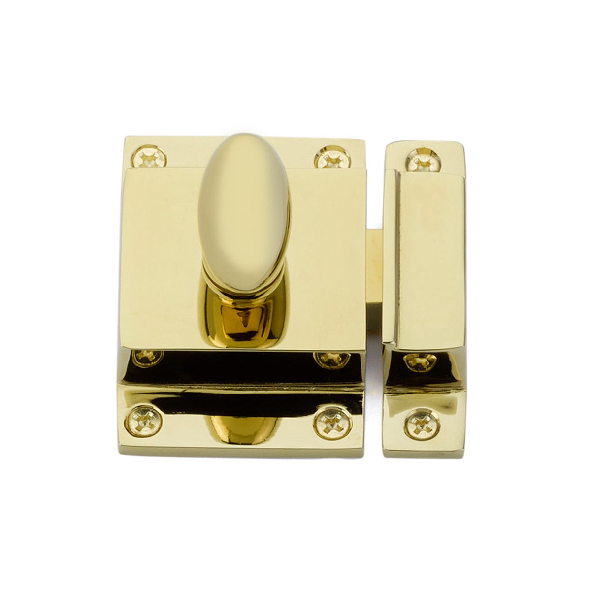 Square Cabinet Latch - Cabinet Mount - 2 BrassPolished Brass
