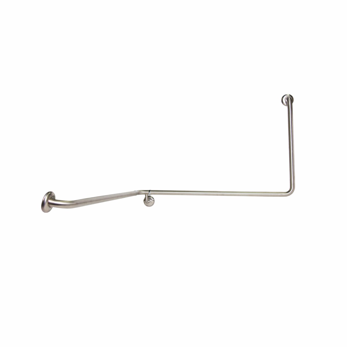 Metlam 90 Degree Flush Mount Wrap Around Grab Rail Modular Left Hand In Satin Stainless Steel