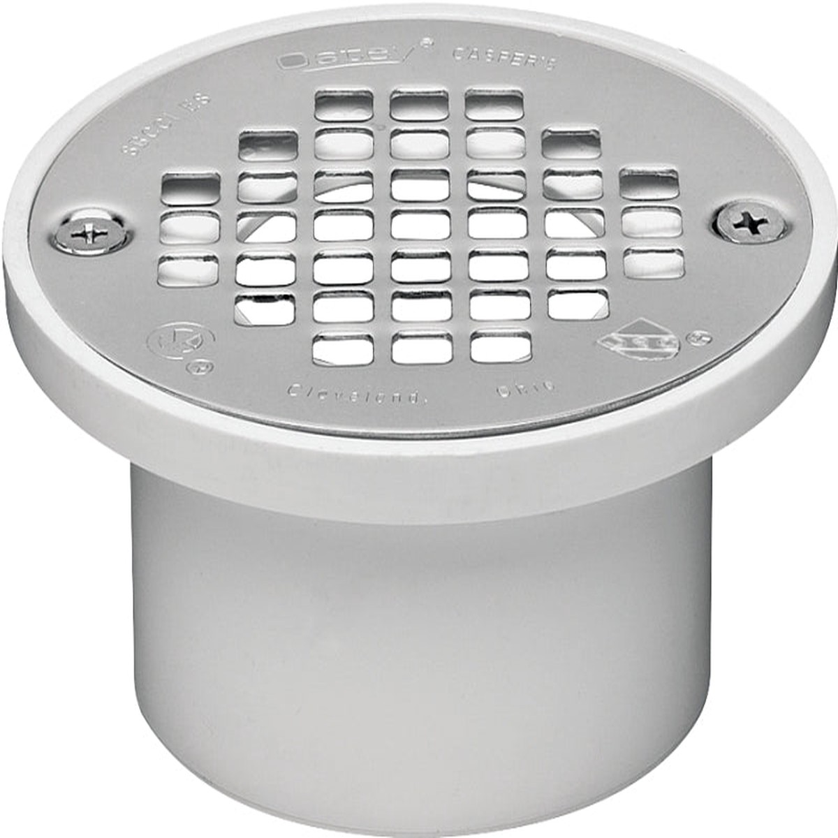 Oatey 43579 Floor Drain 3 x 2 in White 43 in OD Solvent Weld PVC Body