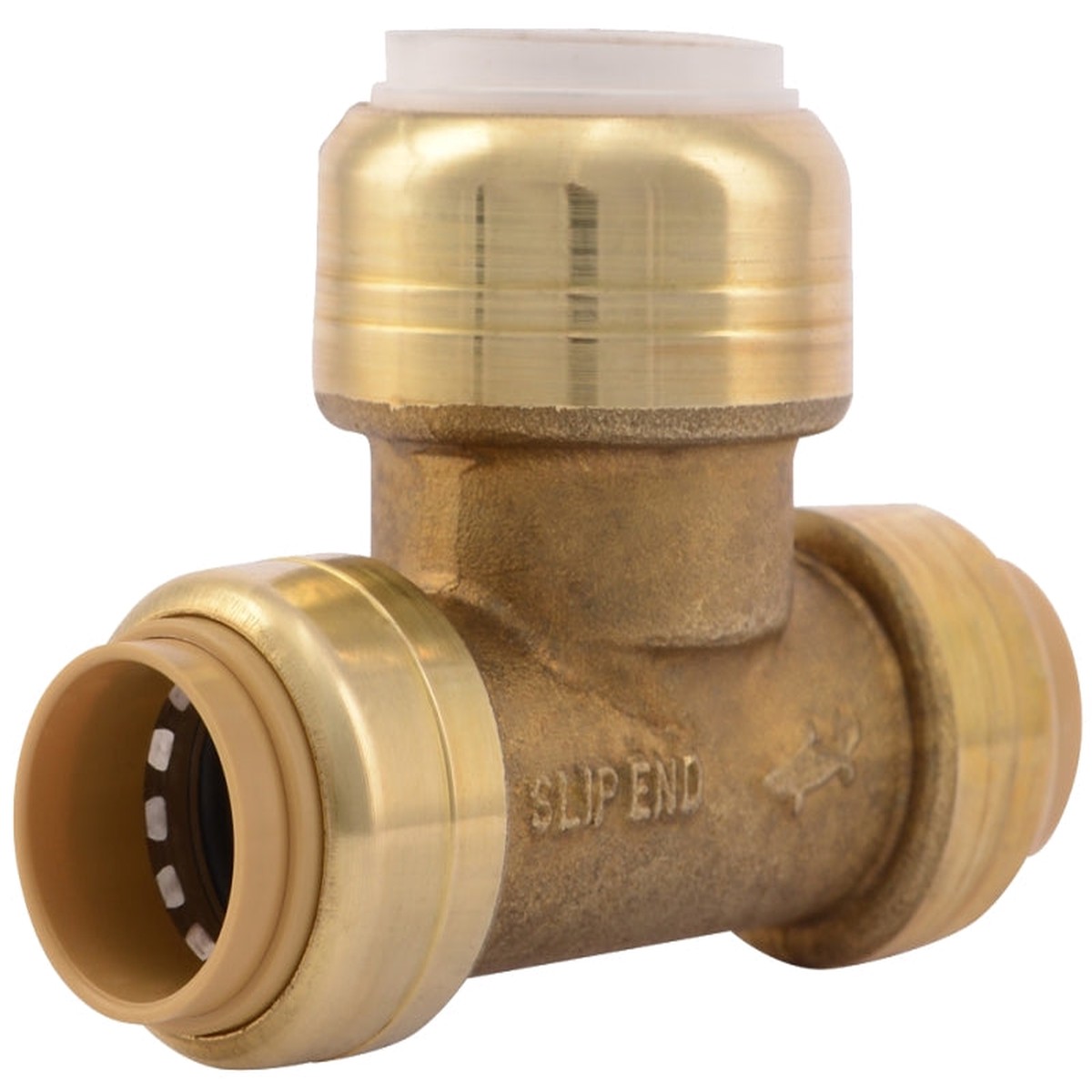 SharkBite UIP363A Transition Pipe Tee 12 in Push-to-Connect DZR Brass