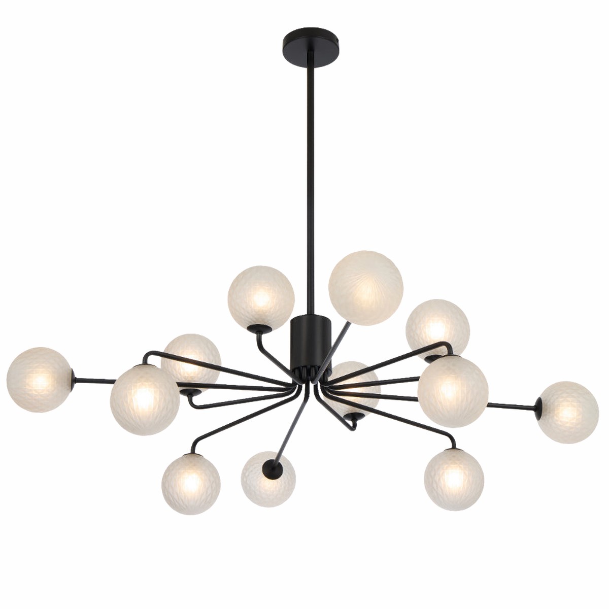 Telbix Felton 12 Light Pendant Black Frost Tear