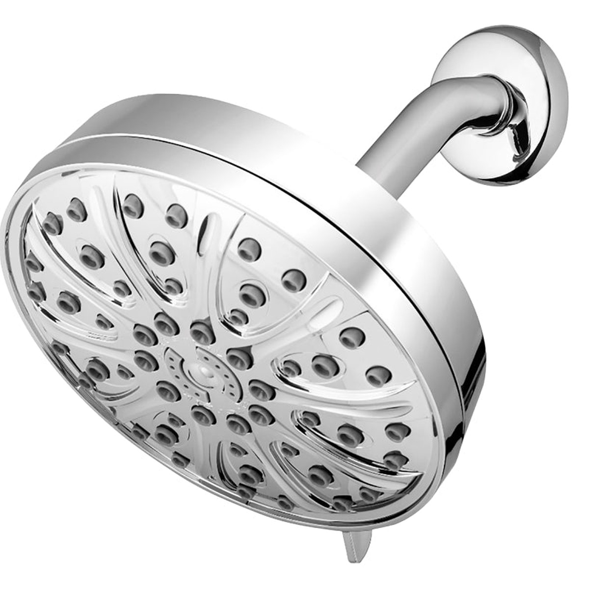 Waterpik XMT-633E Shower Head Round 18 gpm 12 in Connection NPT 6-Spray Function Plastic Chrome 6 in Dia
