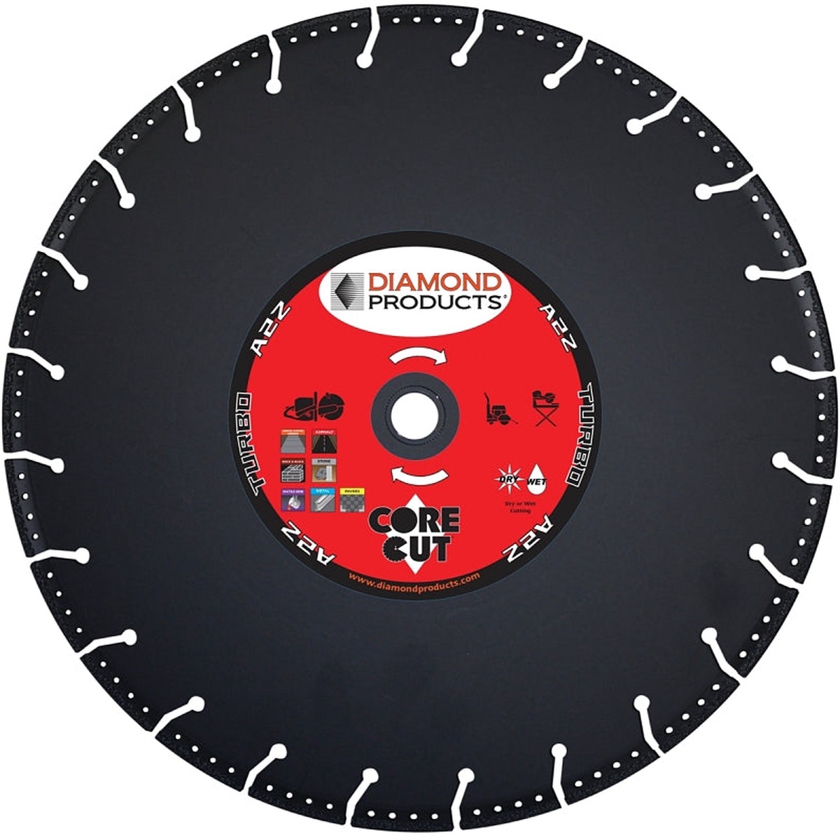 Diamond Products 21571 Circular Saw Blade 14 in Dia 1 in Arbor 24-Teeth Diamond Cutting Edge