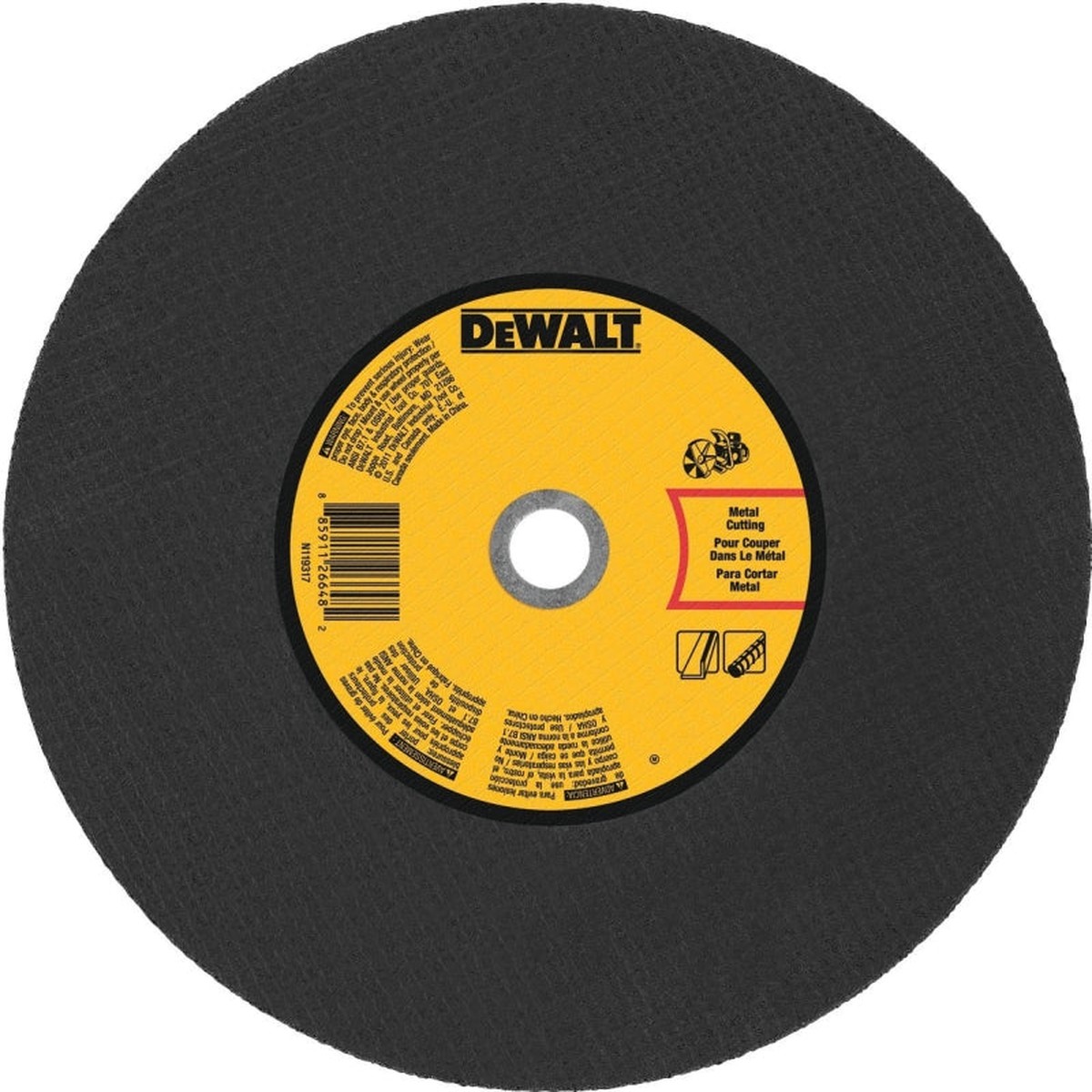 DEWALT DWA8031 Cutting Wheel 14 in Dia 18 in Thick 20 mm Arbor Coarse Aluminum Oxide Abrasive