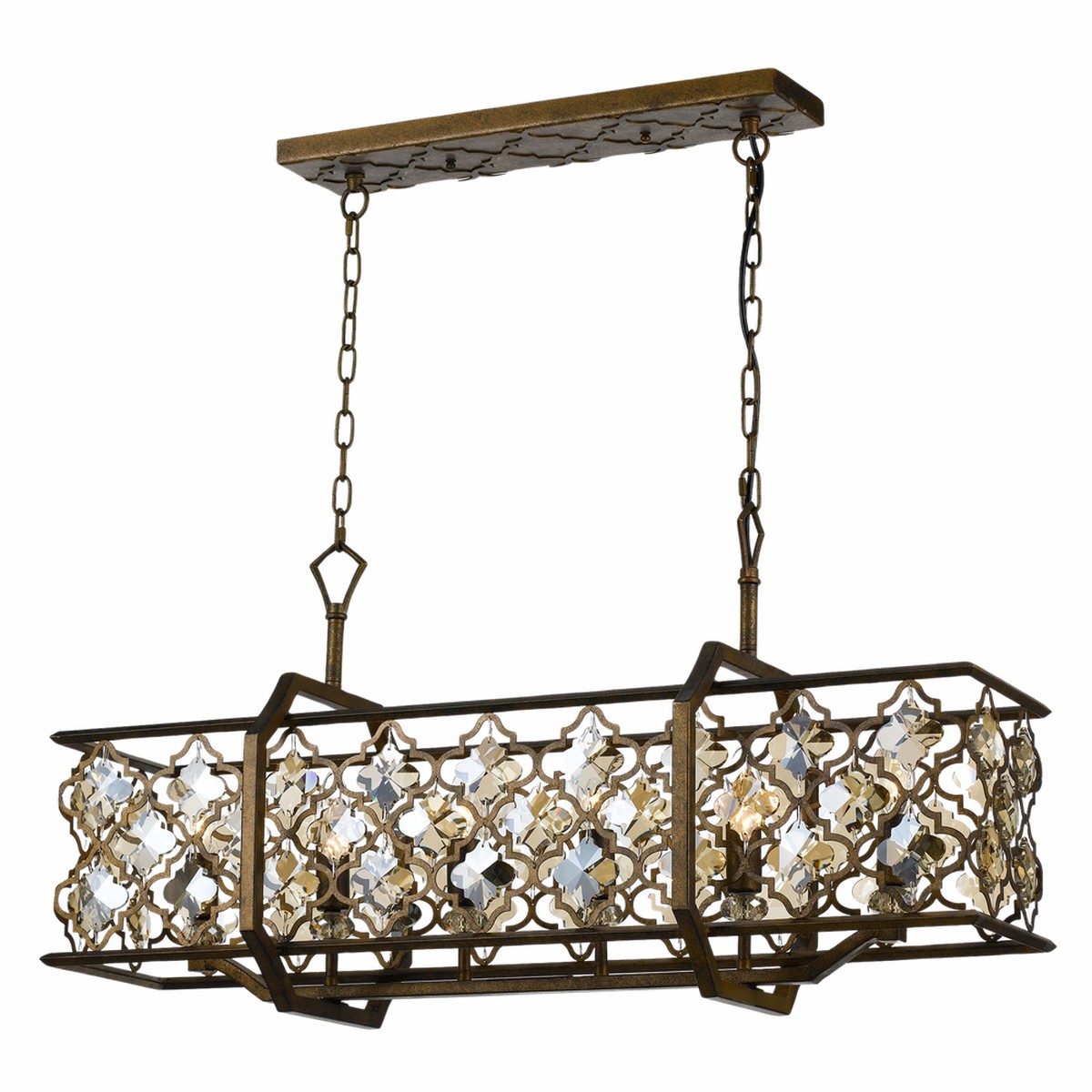Telbix Mimosa Rectangle 6LT Pendant Square Mocha