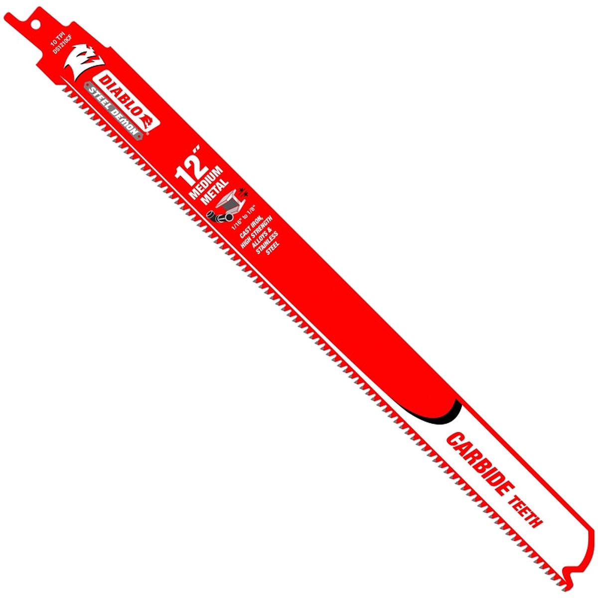 Diablo DS1210CF Series Reciprocating Saw Blade Applicable Materials Metal 12 in L 10 TPI Carbide Cutting Edge 1PK