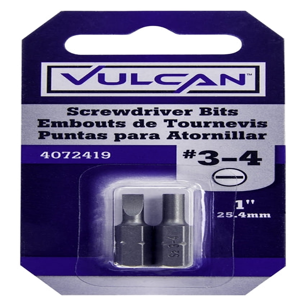 Vulcan 306192OR Screwdriver Bit Hex Shank S2 Chrome Molybdenum Steel