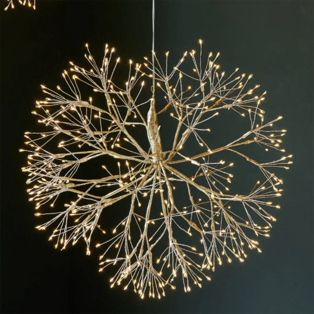 Gold Hanging LED Dandelion