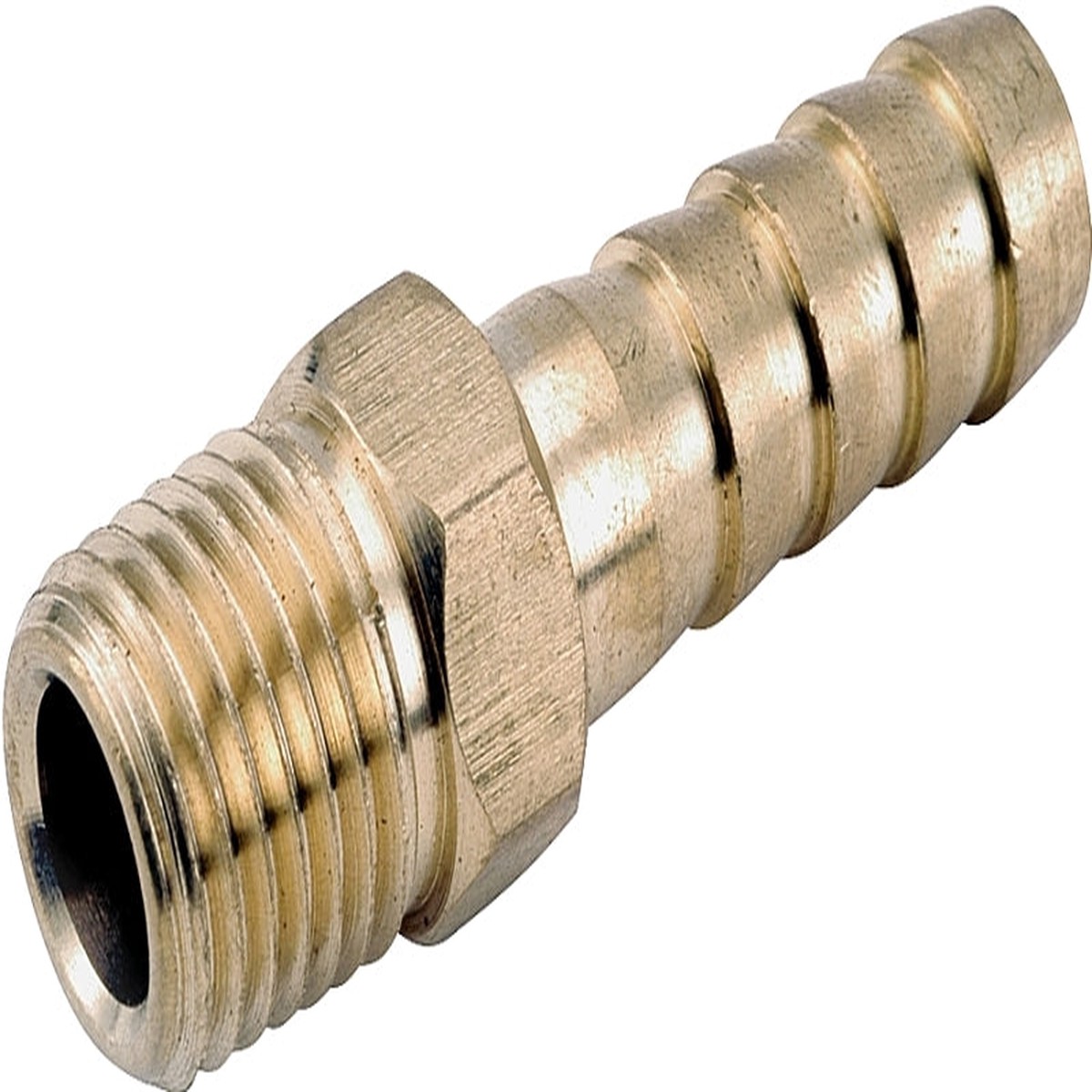Anderson Metals 129 Series 757001-0204 Hose Adapter 18 in Barb 14 in MPT Brass Pack of 5